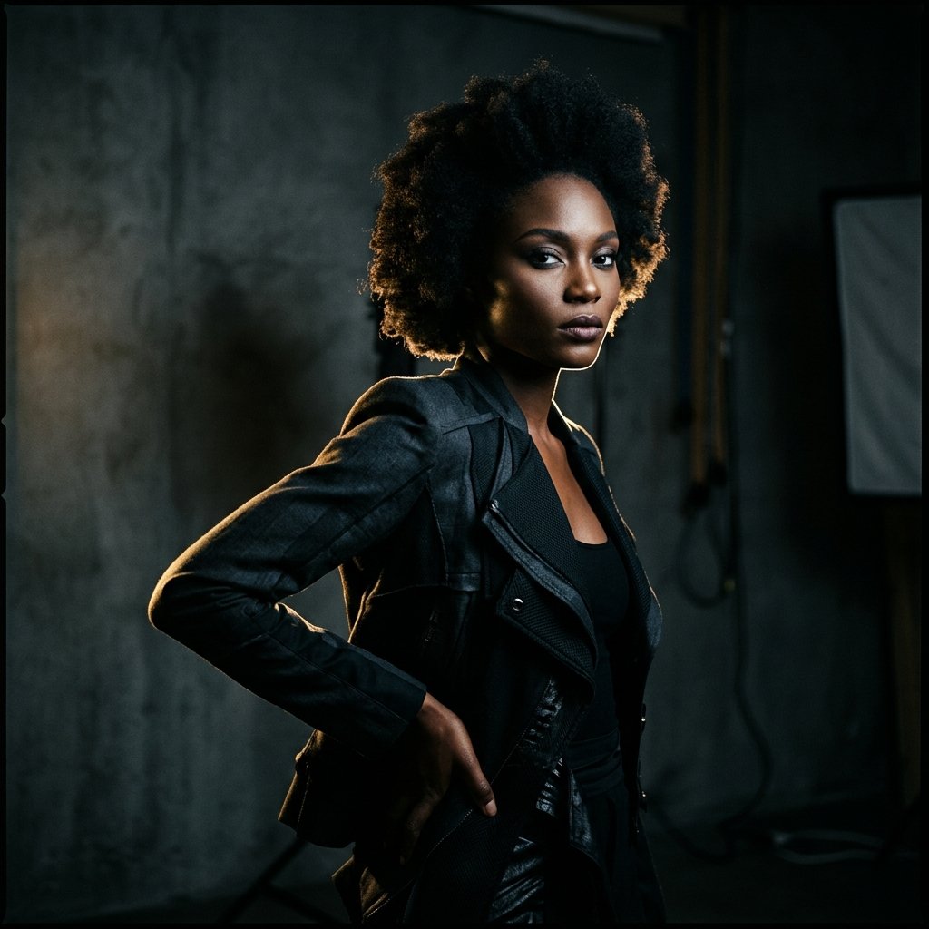 Fine art studio editorial model portrait